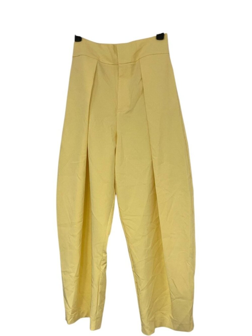 Zara Pleated Trousers Pants Womens Medium Yellow High Rise 4661/413 NWT